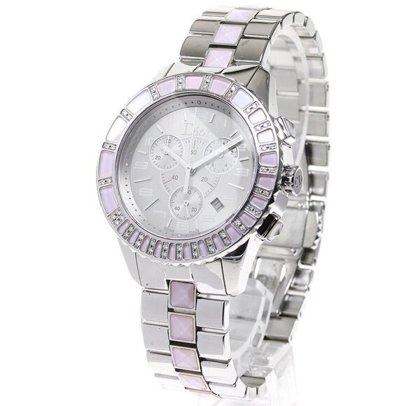 Dior crystal CD114135 Diamond Bezel Silver Dial Quartz Men's Watch_850226 - Picture 1 of 11